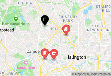 Closest campuses from iQ Tufnell House