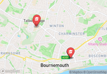 Closest campuses from Kaplan Living Bournemouth