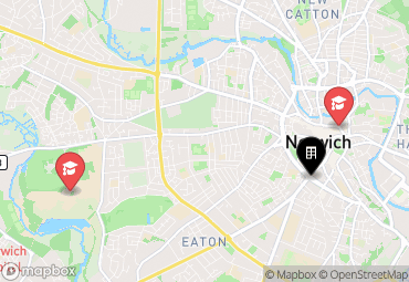 Closest campuses from Crown Place - Norwich