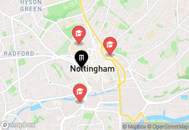 Closest campuses from Kaplan Living Nottingham