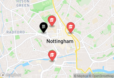 Closest campuses from Study Inn Nottingham - Talbot Street